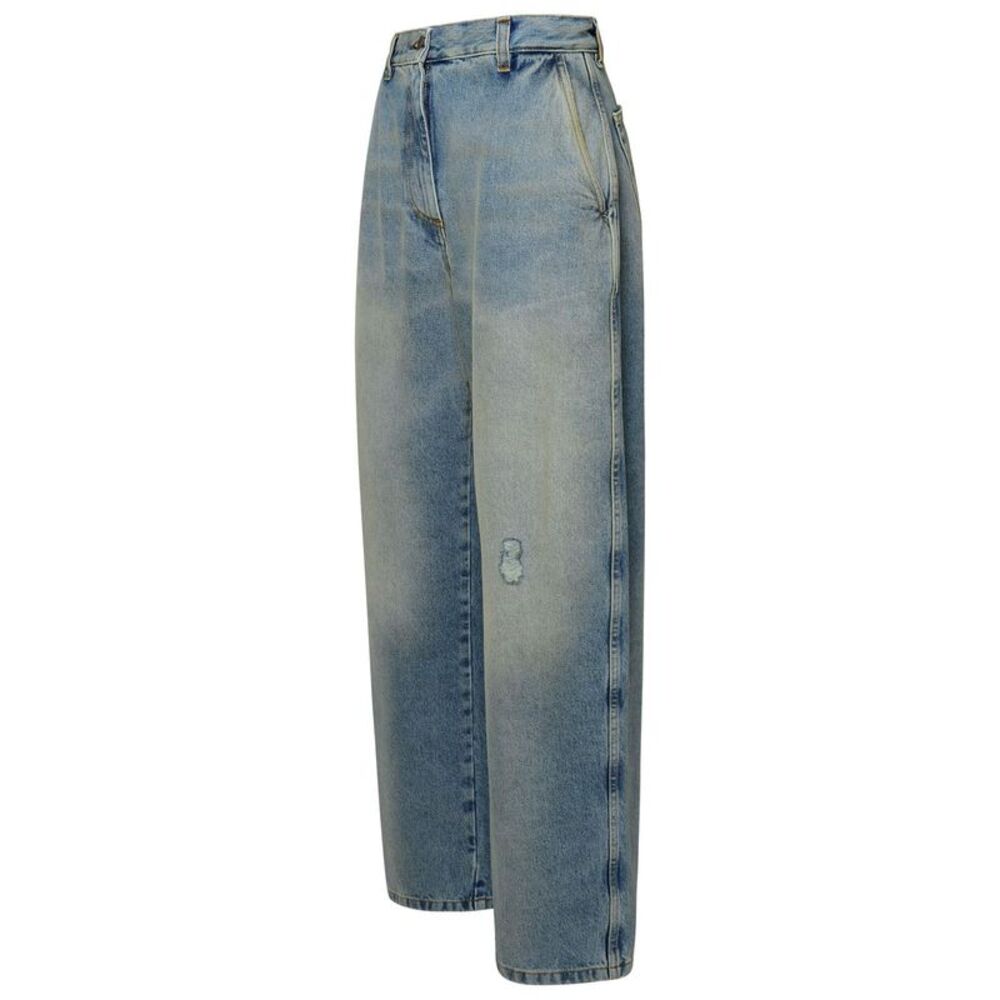PALM ANGELS Paris Jeans In Light Blue Denim - Picture 2 of 3